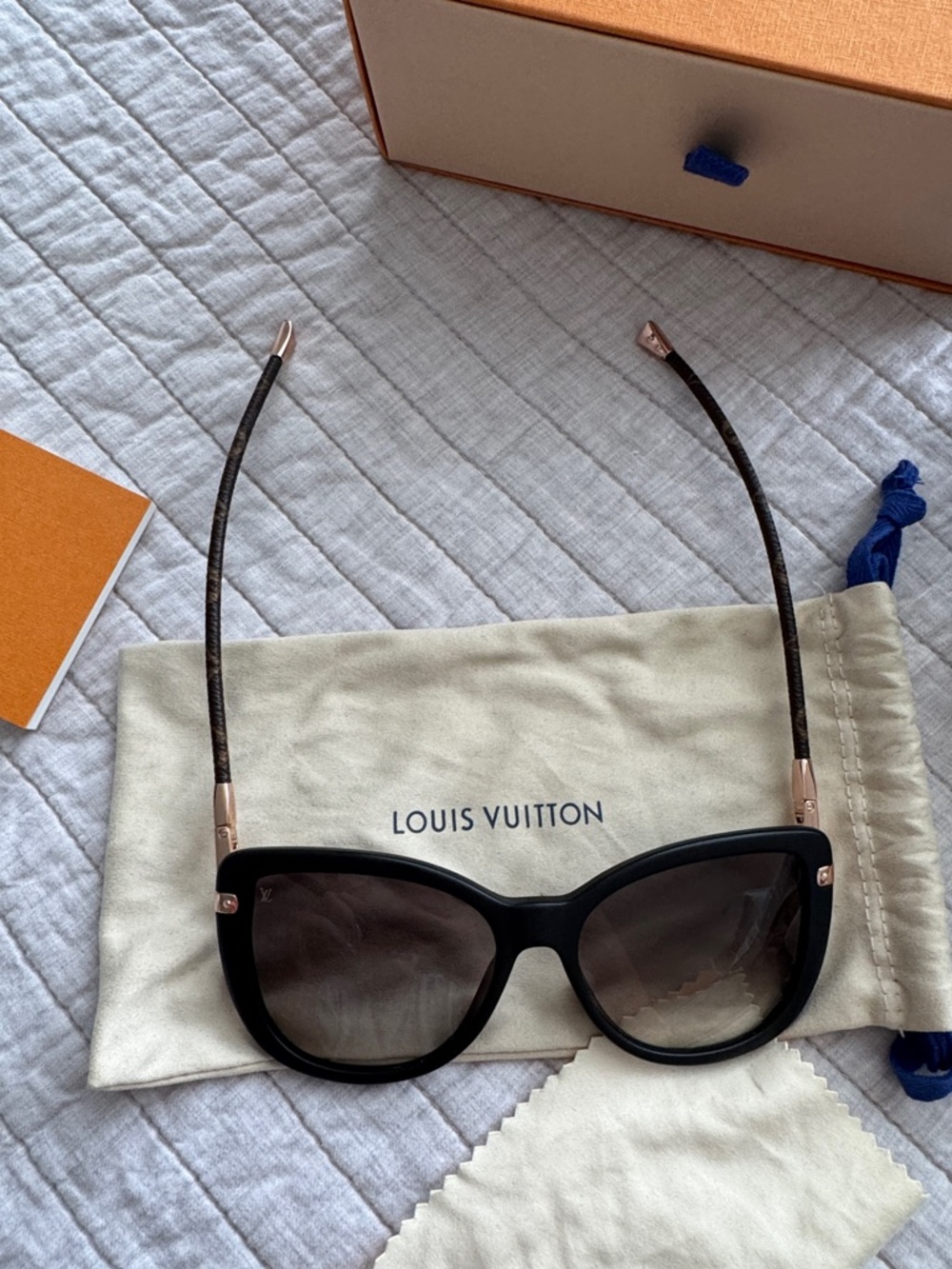 Louis Vuitton Charlotte Sunglasses (Black Cat Eye Monogram Arms) - Picture 10 of 14